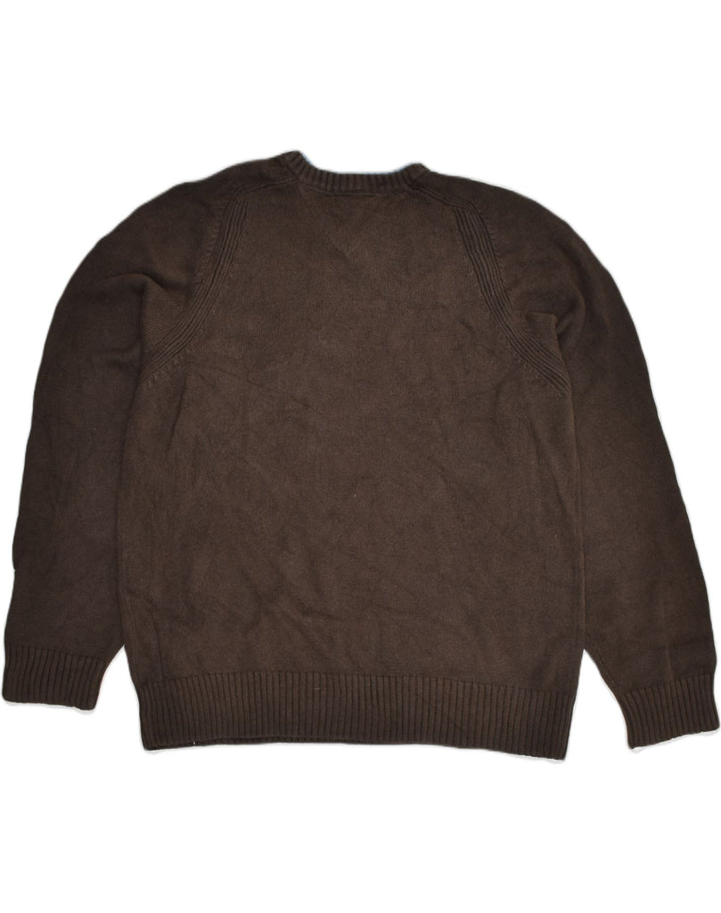 TOMMY HILFIGER Mens V-Neck Jumper Sweater Large Brown Cotton | Vintage Tommy Hilfiger | Thrift | Second-Hand Tommy Hilfiger | Used Clothing | Messina Hembry 