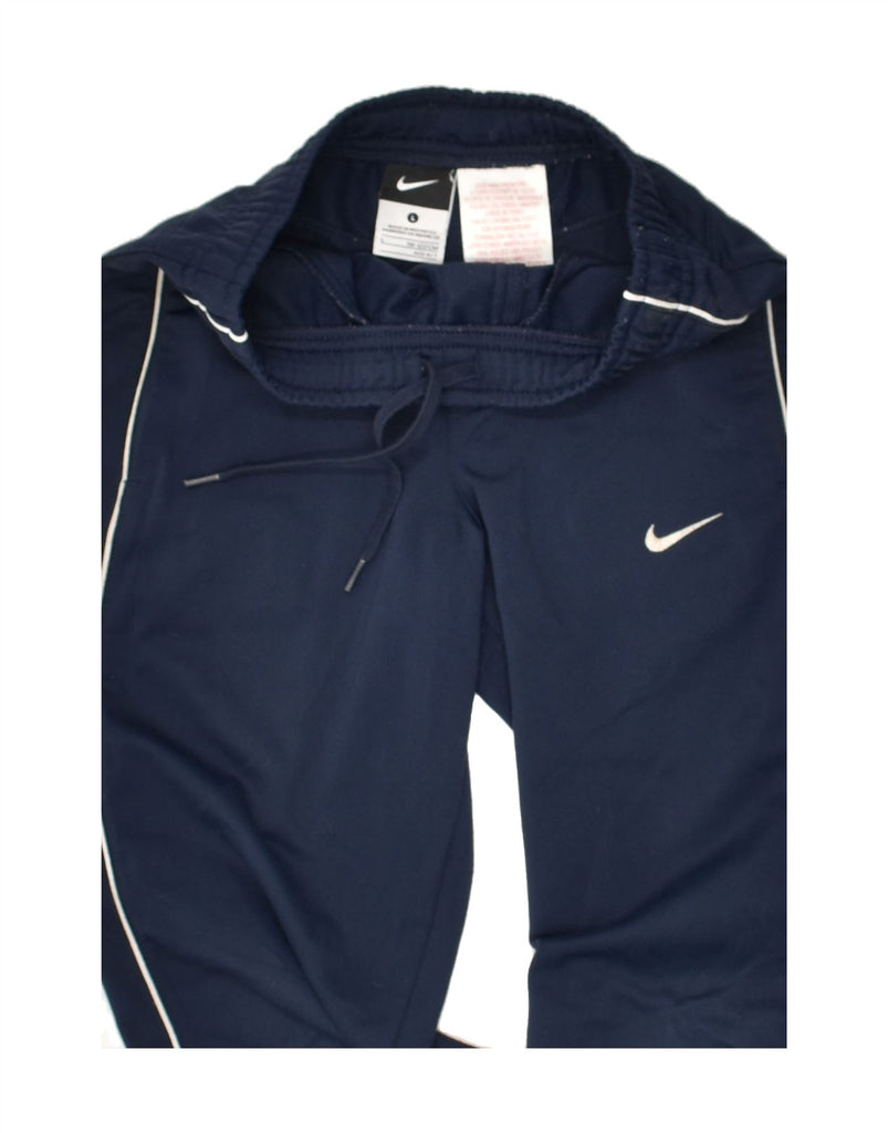 NIKE Boys Tracksuit Trousers 6-7 Years Large  Navy Blue Polyester | Vintage Nike | Thrift | Second-Hand Nike | Used Clothing | Messina Hembry 