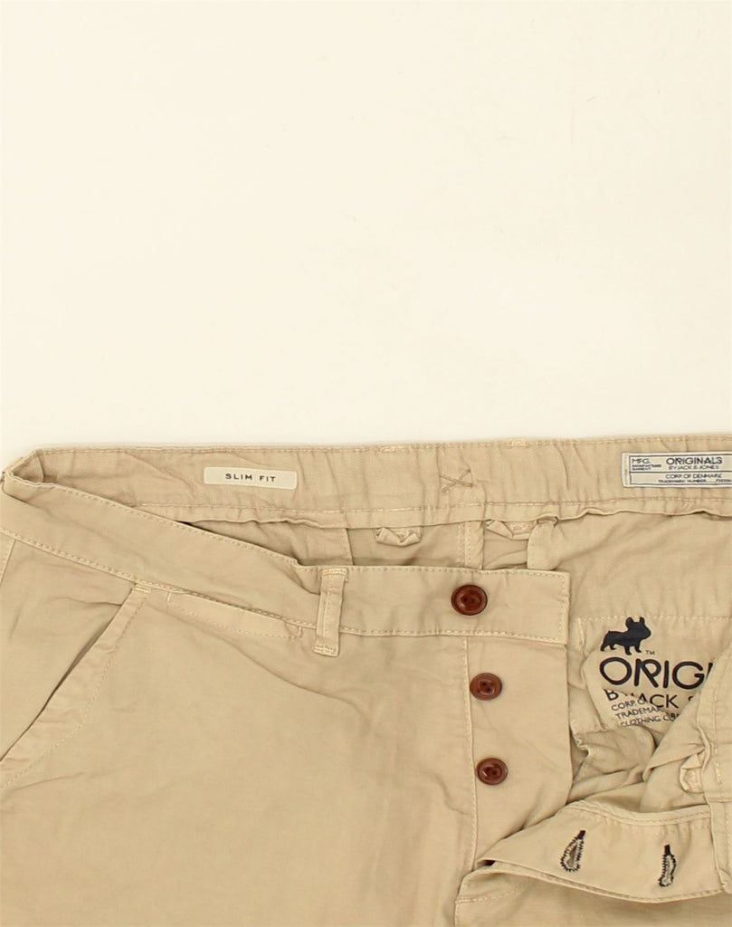 JACK & JONES Womens Slim Fit Chino Trousers W34 L32  Beige Cotton | Vintage Jack & Jones | Thrift | Second-Hand Jack & Jones | Used Clothing | Messina Hembry 