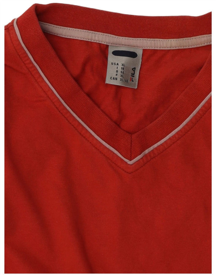 Fila Mens T-Shirt Top XL Orange