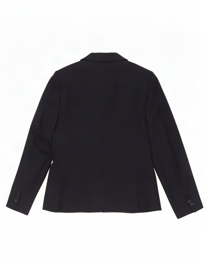 Laura Ashley Womens 5 Button Blazer Jacket UK 12 Medium Navy Blue Wool