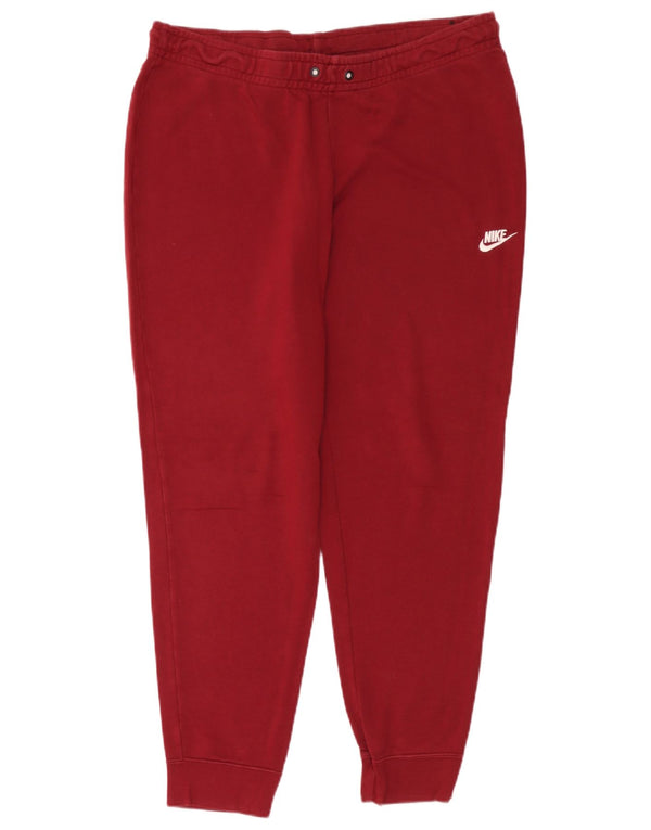 Nike Womens Tracksuit Trousers Joggers UK 18 XL Red Cotton