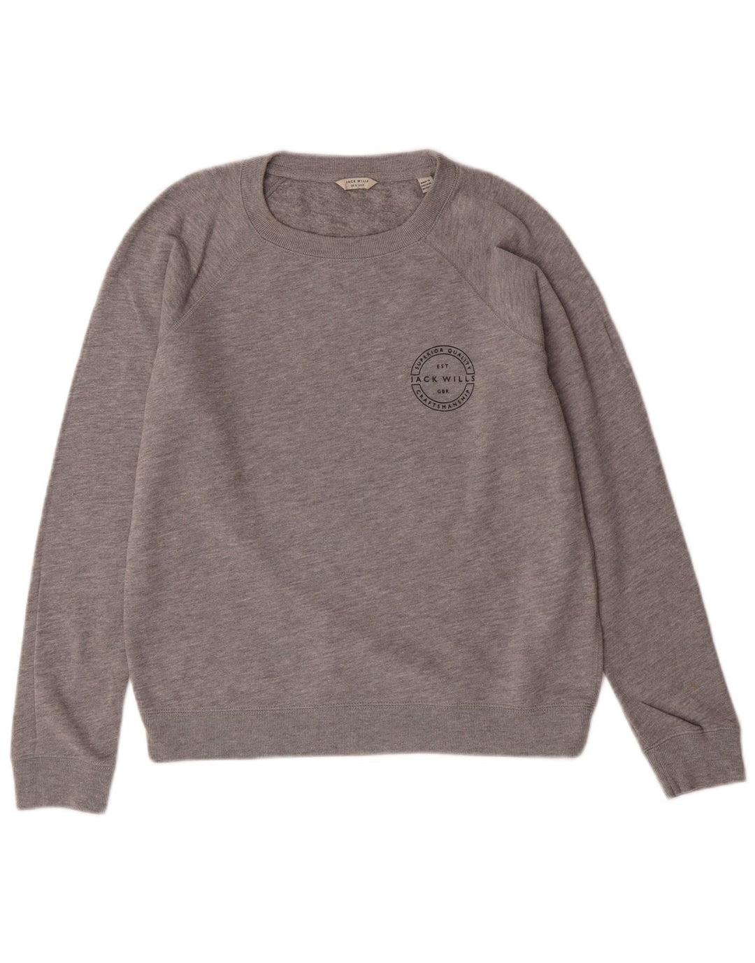 JACK WILLS Womens Sweatshirt Jumper UK 12 Medium  Grey Cotton