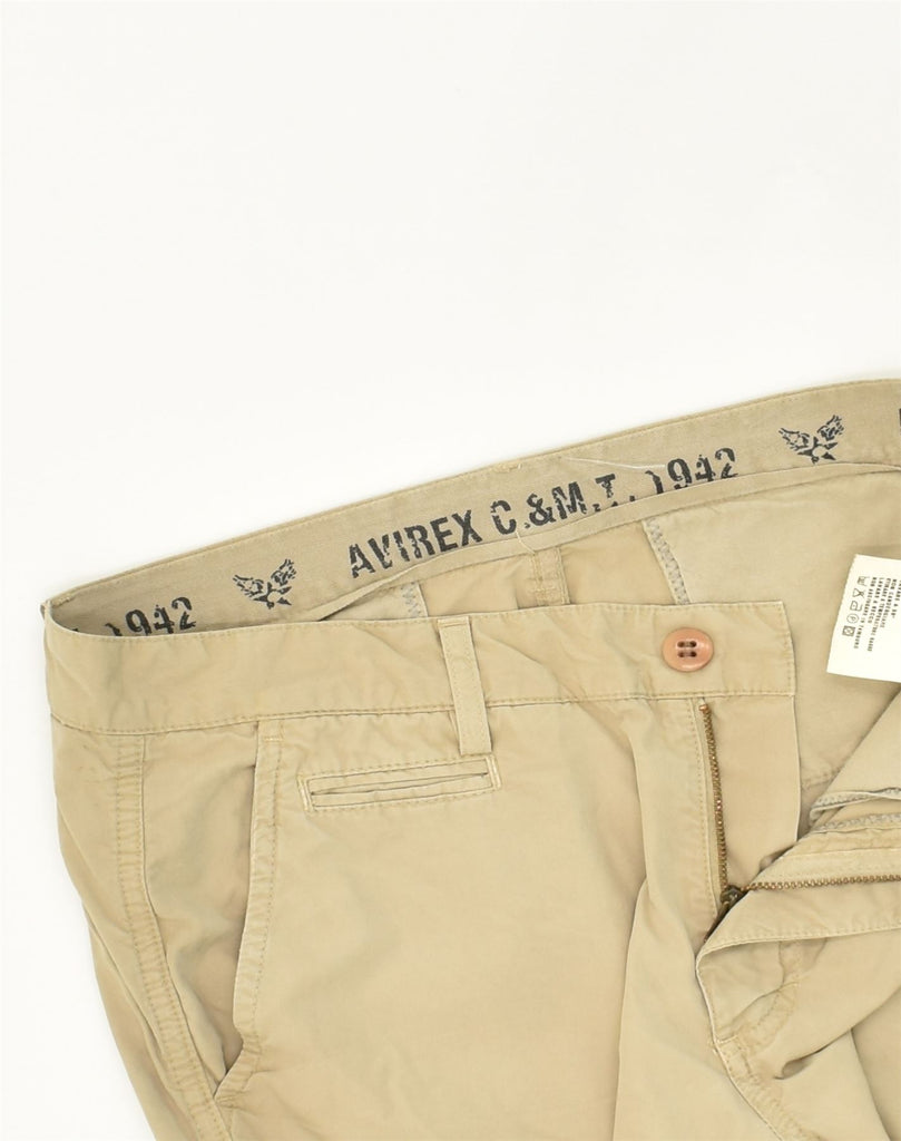 AVIREX Mens Pegged Casual Trousers W32 L29 Beige Cotton | Vintage Avirex | Thrift | Second-Hand Avirex | Used Clothing | Messina Hembry 