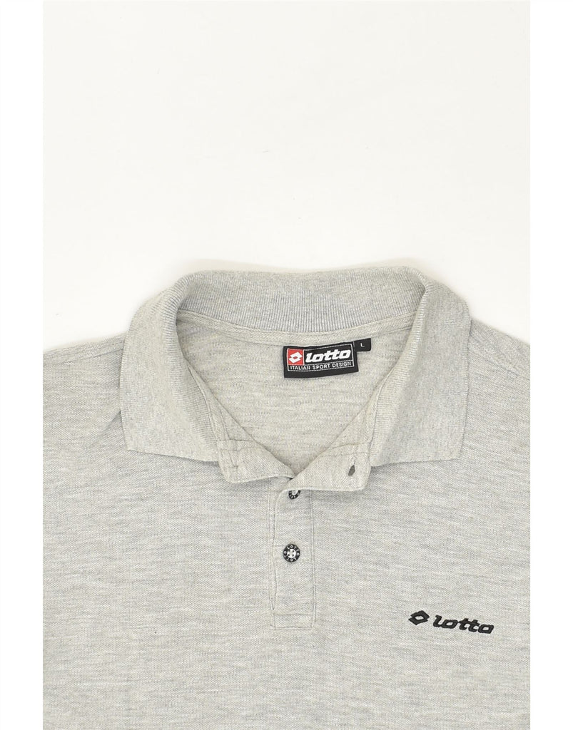 LOTTO Mens Polo Shirt Large Grey Cotton | Vintage Lotto | Thrift | Second-Hand Lotto | Used Clothing | Messina Hembry 