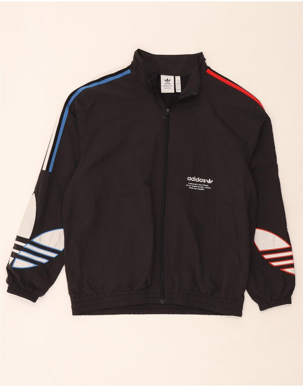 Adidas Mens Graphic Tracksuit Top Jacket Large Black Polyamide