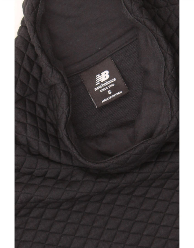 NEW BALANCE Womens Oversized Crop Sweatshirt Jumper UK 10 Small Black Vintage New Balance and Second-Hand New Balance from Messina Hembry 
