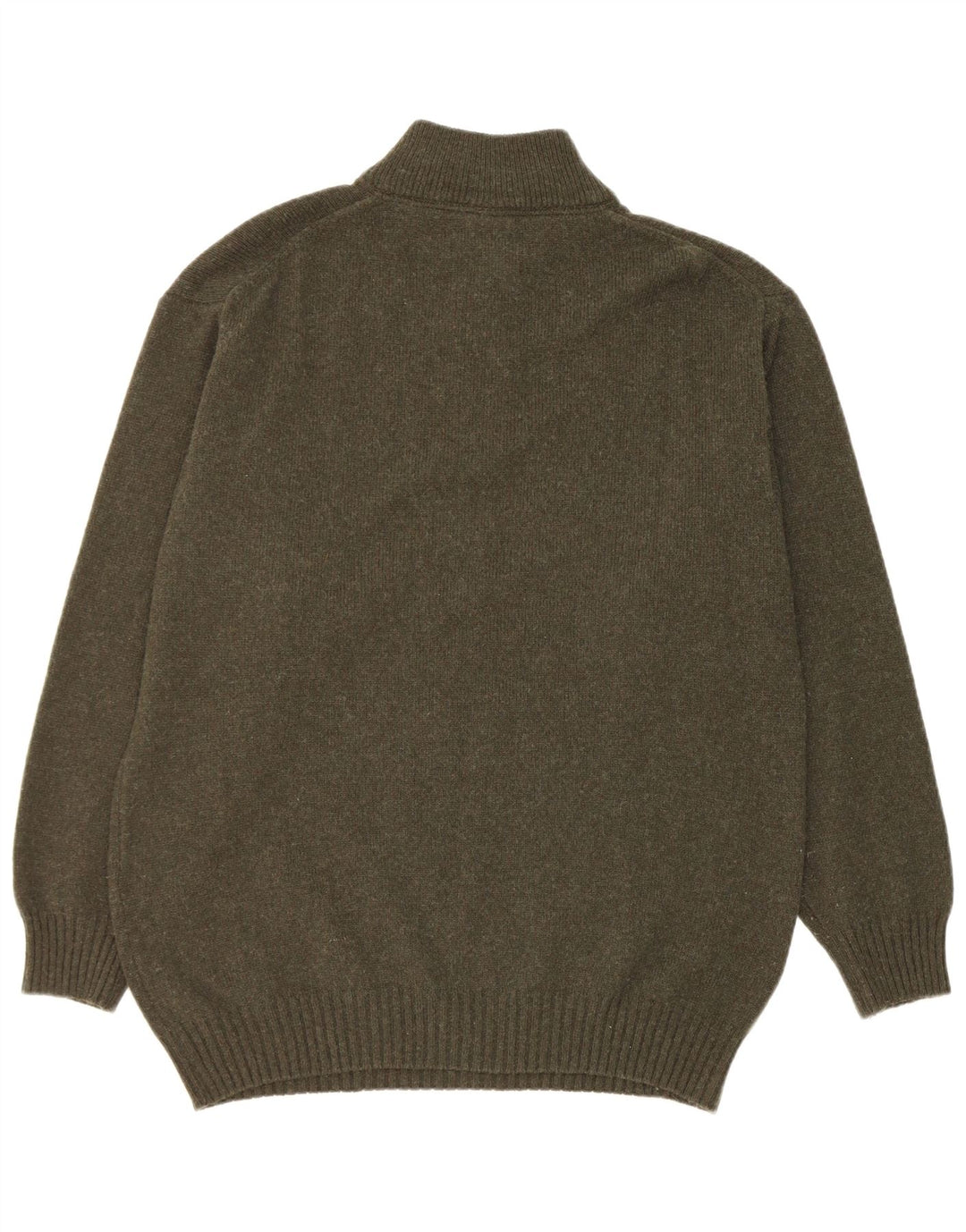 Murphy & Nye Mens Zip Neck Jumper Sweater XL Green Wool