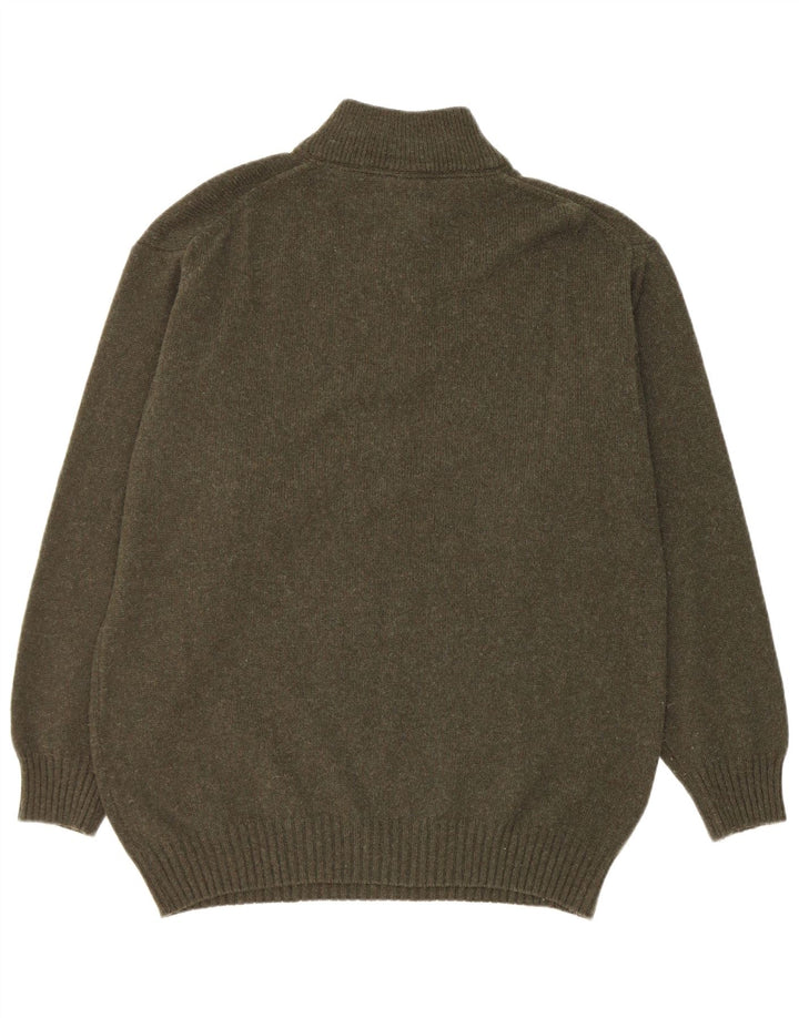Murphy & Nye Mens Zip Neck Jumper Sweater XL Green Wool