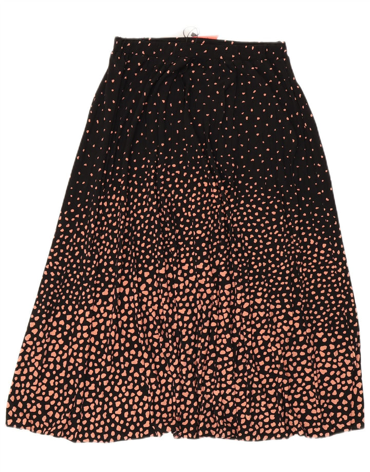 Oasis Womens Flared Skirt Medium W28  Black Spotted Polyester