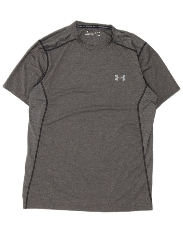 Under Armour Mens Heat Gear T-Shirt Top Medium Grey Polyester