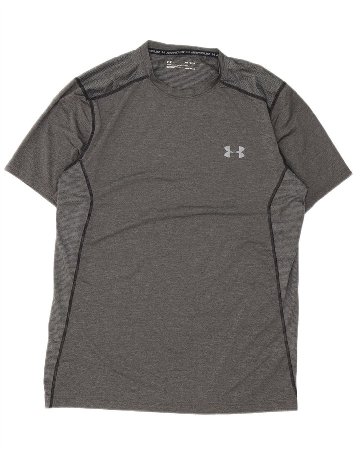 Under Armour Mens Heat Gear T-Shirt Top Medium Grey Polyester