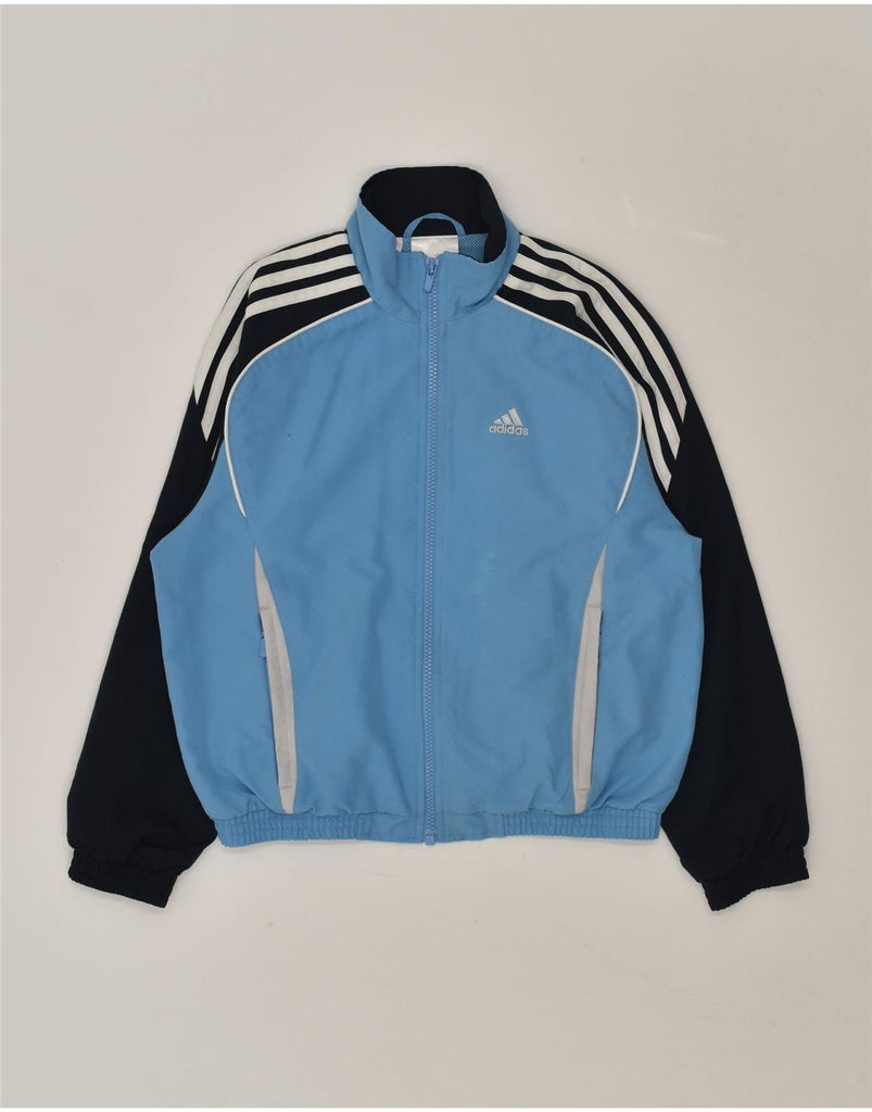 ADIDAS Boys Tracksuit Top Jacket 15-16 Years Blue Colourblock Polyester | Vintage Adidas | Thrift | Second-Hand Adidas | Used Clothing | Messina Hembry 