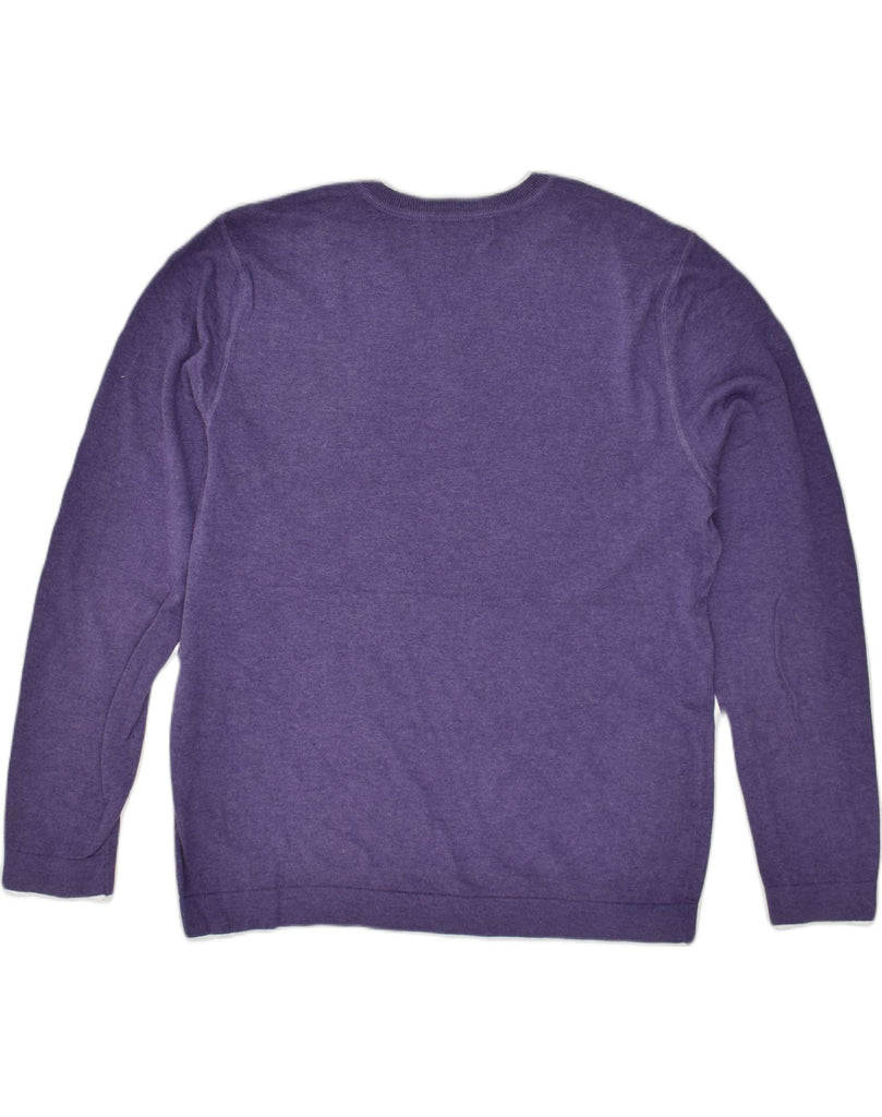 BANANA REPUBLIC Mens V-Neck Jumper Sweater Large Purple Cotton | Vintage Banana Republic | Thrift | Second-Hand Banana Republic | Used Clothing | Messina Hembry 