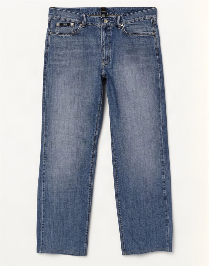Hugo Boss Mens Straight Jeans W34 L29 Blue Cotton