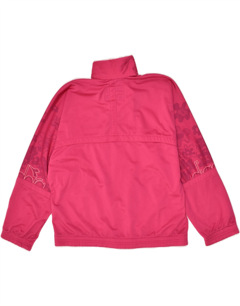 DIADORA Womens Graphic Tracksuit Top Jacket IT 44 Medium Pink Polyester | Vintage Diadora | Thrift | Second-Hand Diadora | Used Clothing | Messina Hembry 