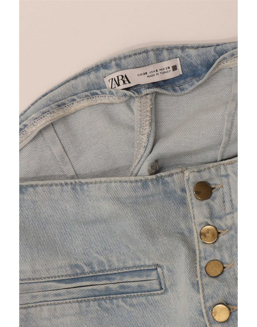 Zara Womens Wide Leg Jeans EU 38 Small W28 L26 Blue