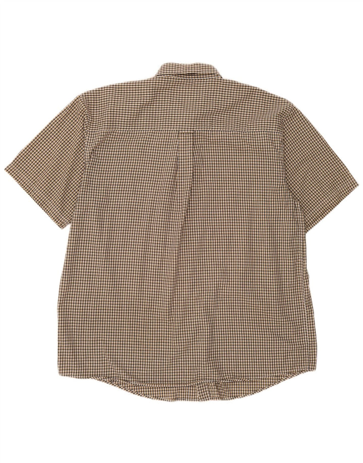 Wrangler Mens Riata Short Sleeve Shirt XL Grey Gingham Cotton