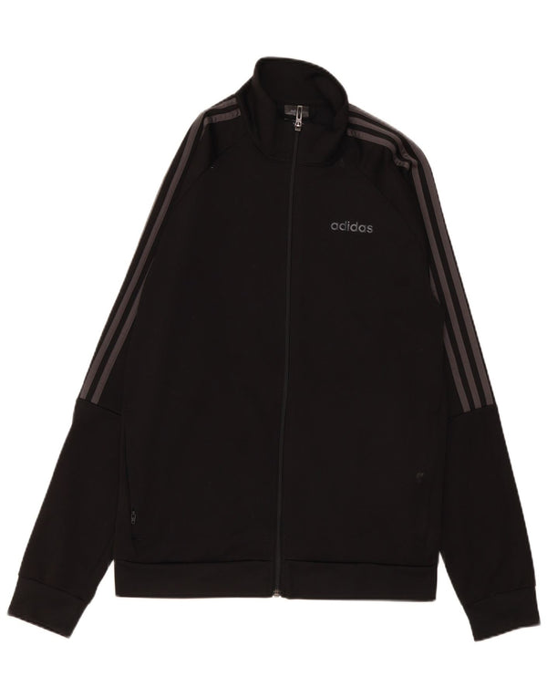 Adidas Mens Climalite Tracksuit Top Jacket UK 40/42 Medium Black Polyester