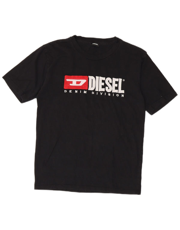 Diesel Womens Graphic T-Shirt Top UK 18 XL Black