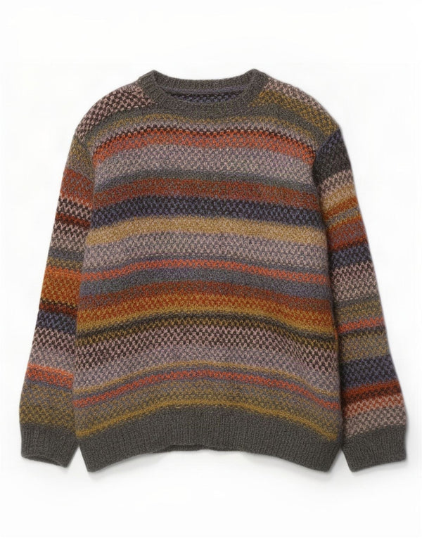 Vintage Mens Boat Neck Jumper Sweater XL Multicoloured Striped
