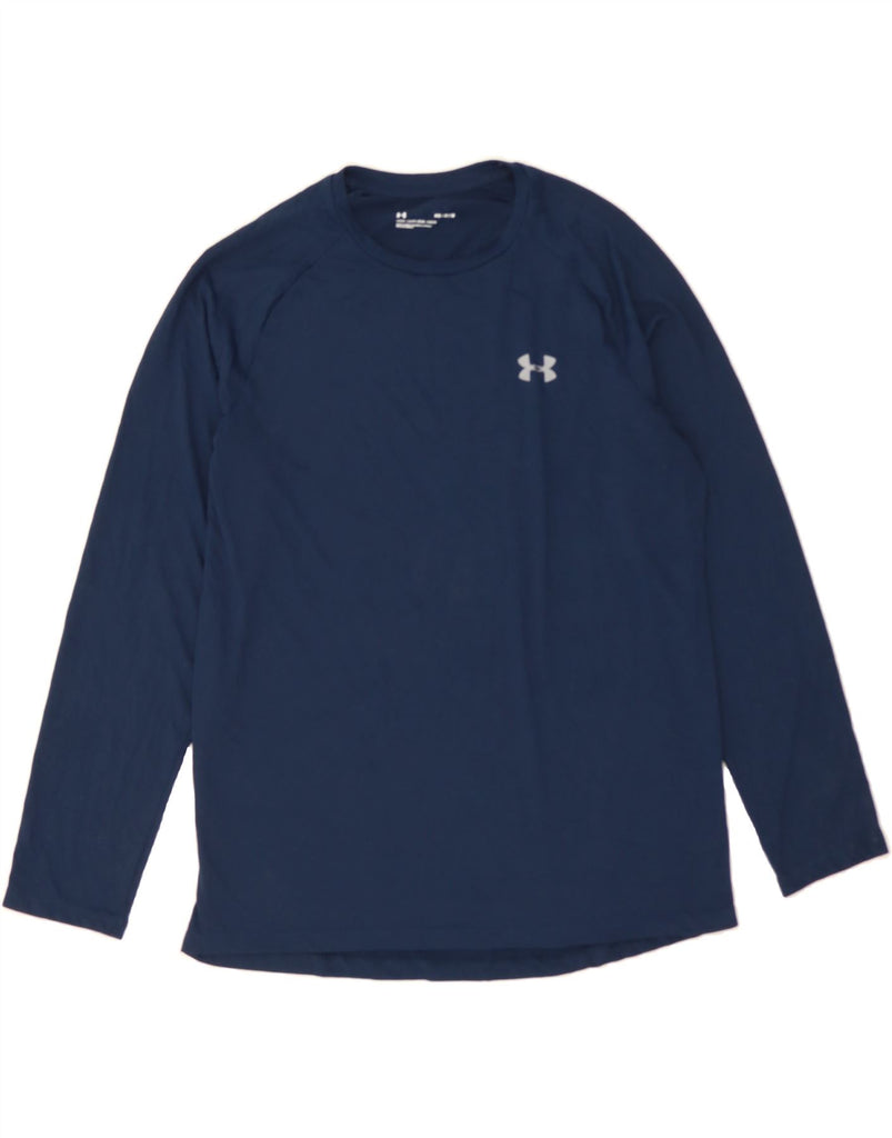 UNDER ARMOUR Mens Top Long Sleeve Medium Navy Blue Cotton Vintage Under Armour and Second-Hand Under Armour from Messina Hembry 