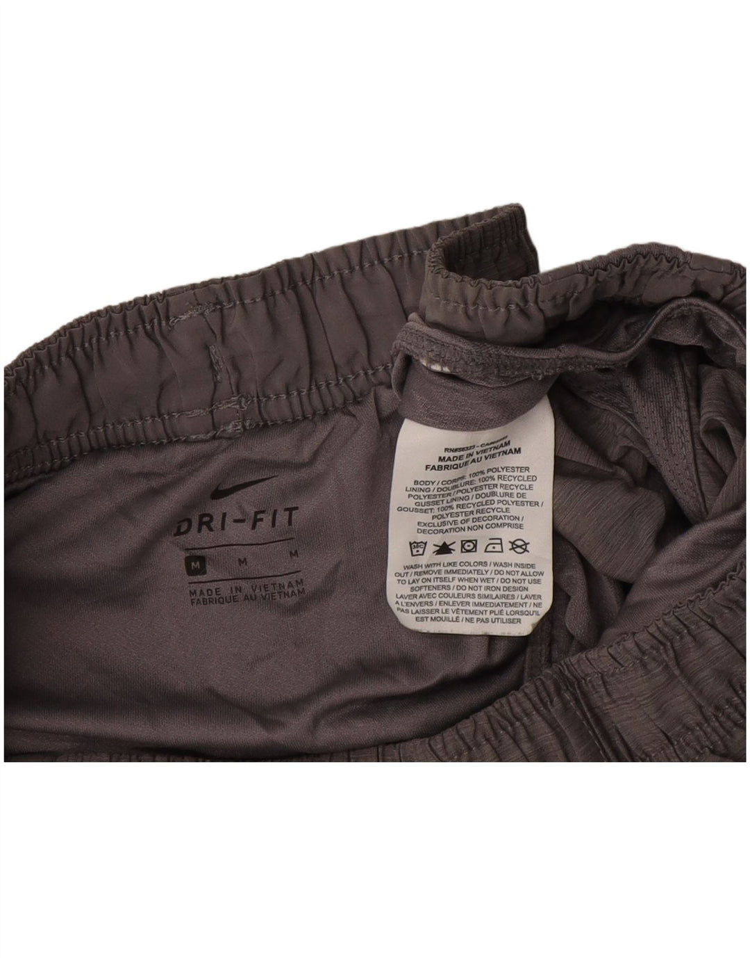 NIKE Womens Dri Fit Sport Shorts UK 14 Medium Grey Polyester