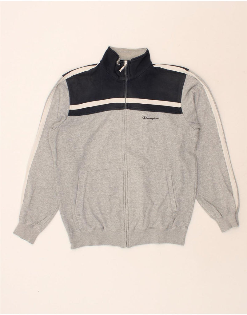 CHAMPION Mens Tracksuit Top Jacket Large Grey Colourblock Cotton Vintage Champion and Second-Hand Champion from Messina Hembry 