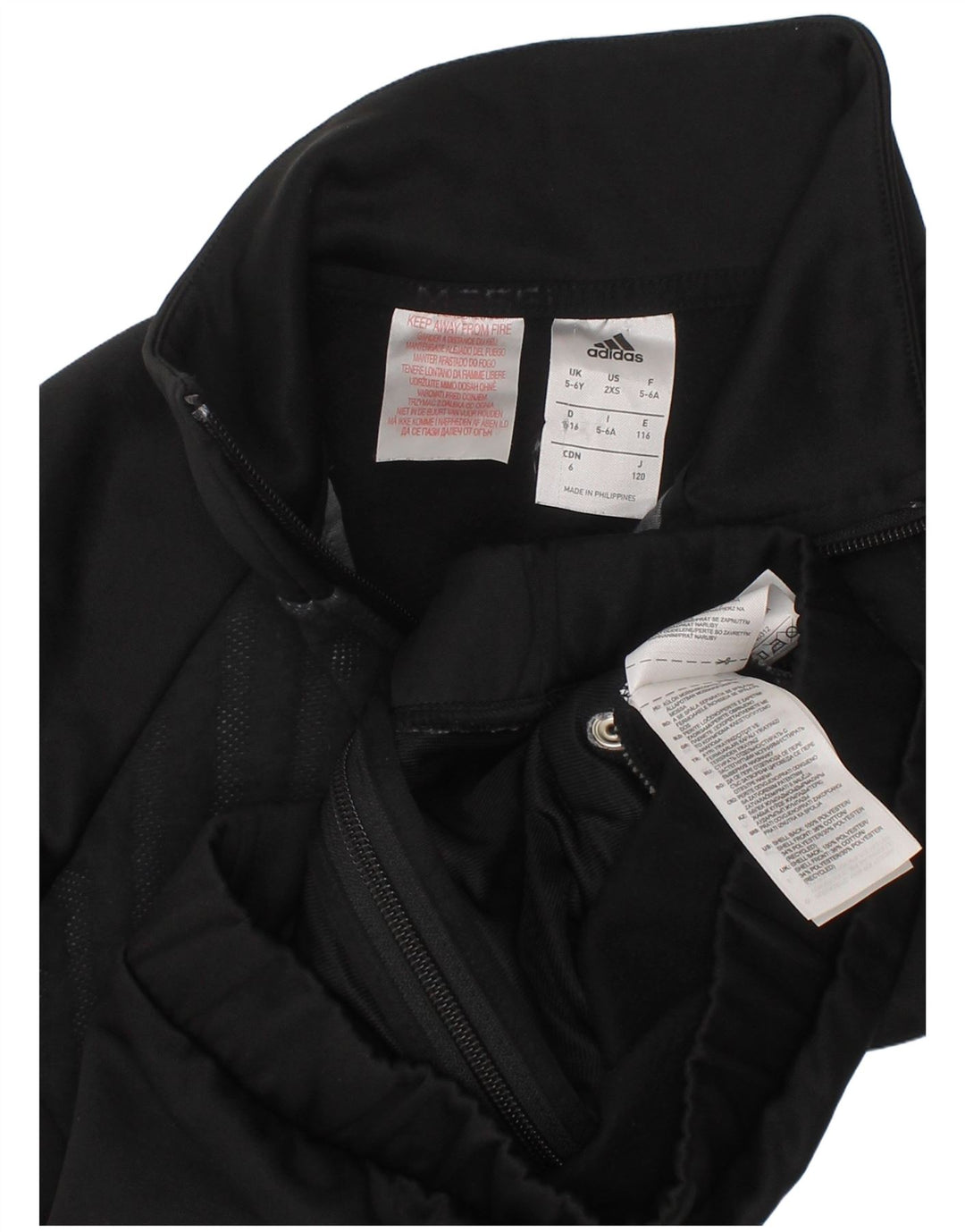 Adidas Boys Graphic Tracksuit Top Jacket 5-6 Years Black Geometric