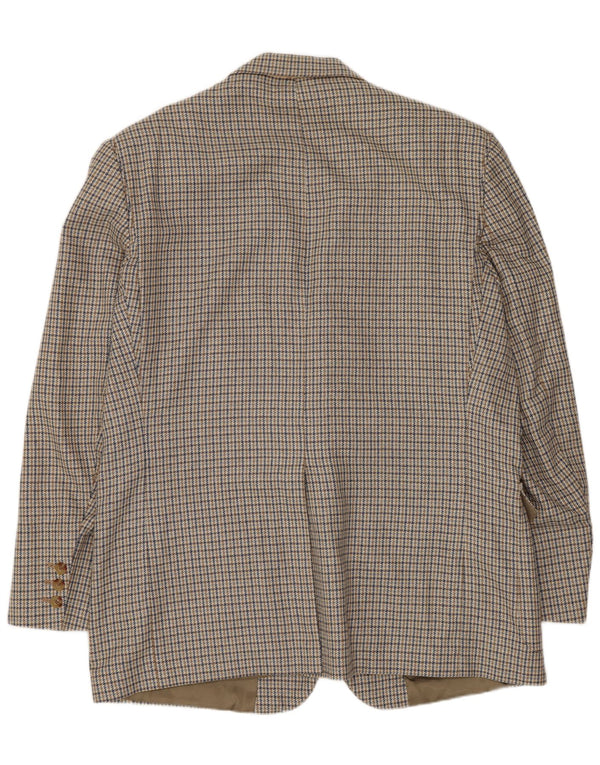 Orvis Mens 2 Button Blazer Jacket UK 44 2XL Beige Houndstooth