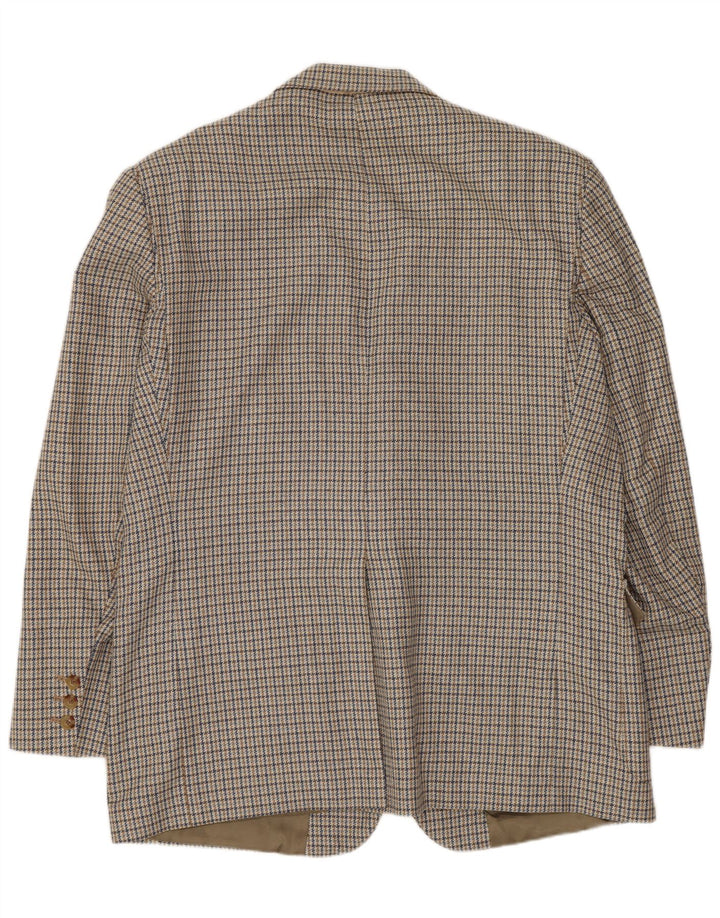 Orvis Mens 2 Button Blazer Jacket UK 44 2XL Beige Houndstooth