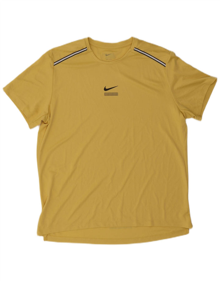Nike Mens Dri Fit T-Shirt Top Large Yellow