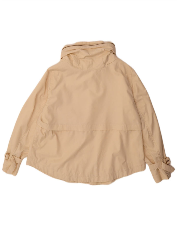 Zara Womens Hooded Bomber Jacket UK 14 Large Beige Polyester