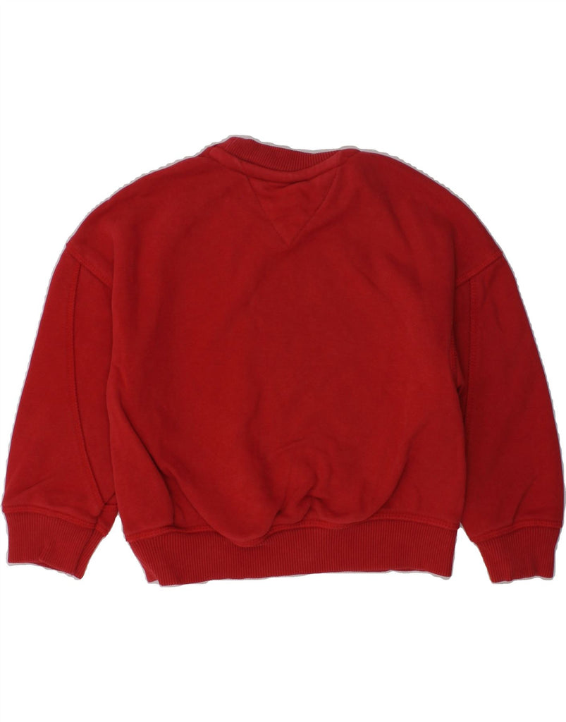 TOMMY HILFIGER Boys Graphic Sweatshirt Jumper 2-3 Years Red Cotton | Vintage Tommy Hilfiger | Thrift | Second-Hand Tommy Hilfiger | Used Clothing | Messina Hembry 