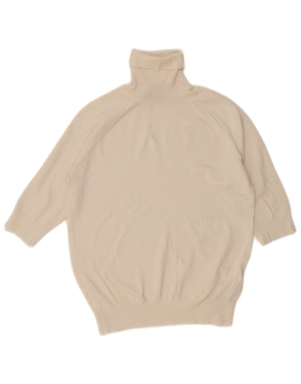 Zara Womens Roll Neck Jumper Sweater UK 12 Medium Off White Viscose