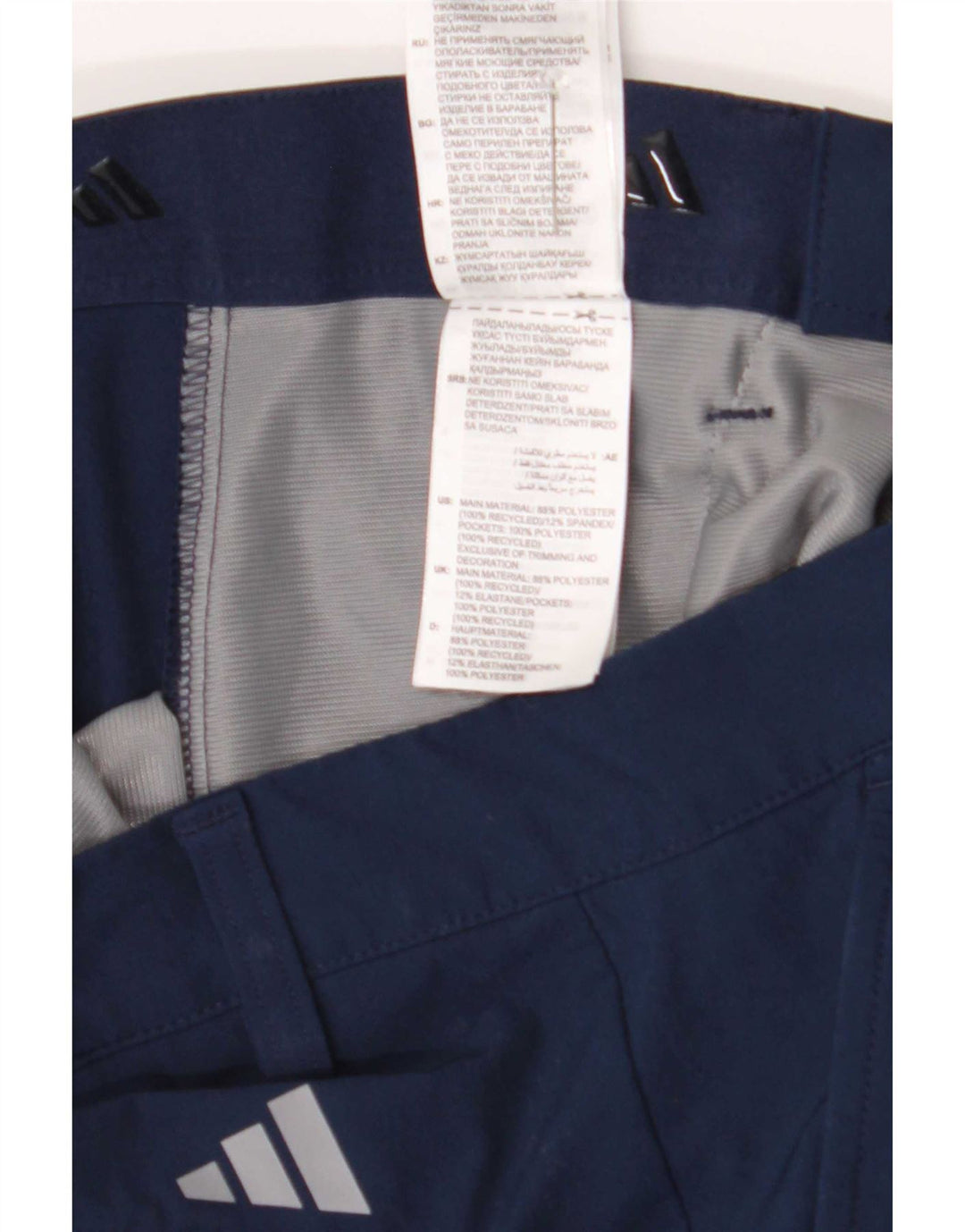 Adidas Mens Slim Chino Trousers W28 L34 Navy Blue Polyester