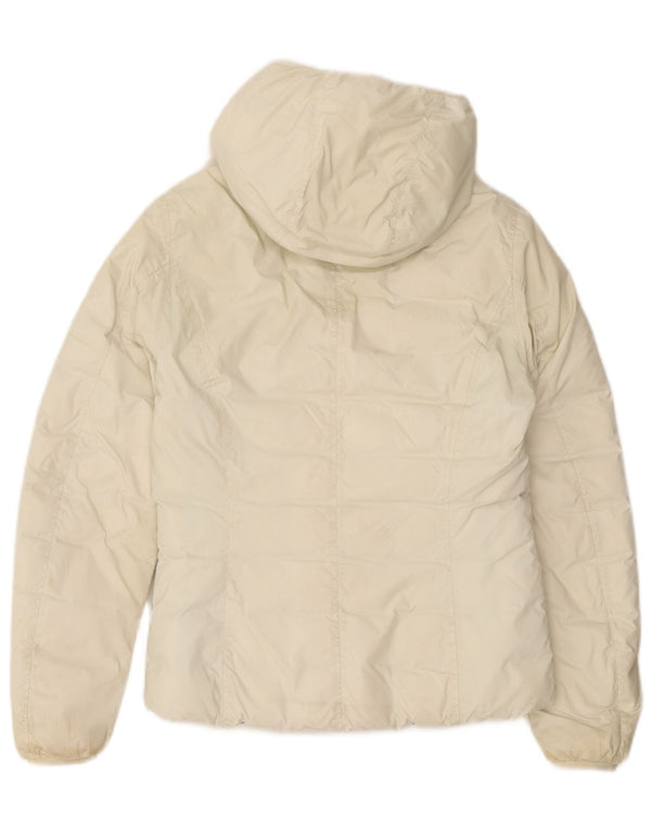 K-Way Girls Hooded Reversible Padded Jacket 11-12 Years Off White Polyamide