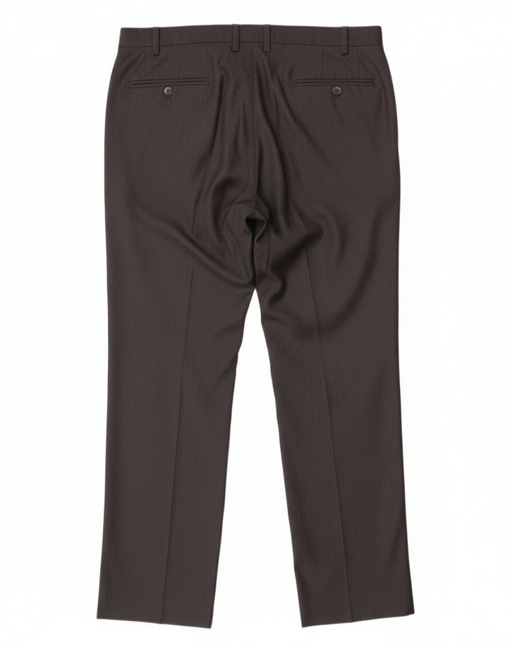 Calvin Klein Mens Straight Suit Trousers W36 L32 Grey Polyester
