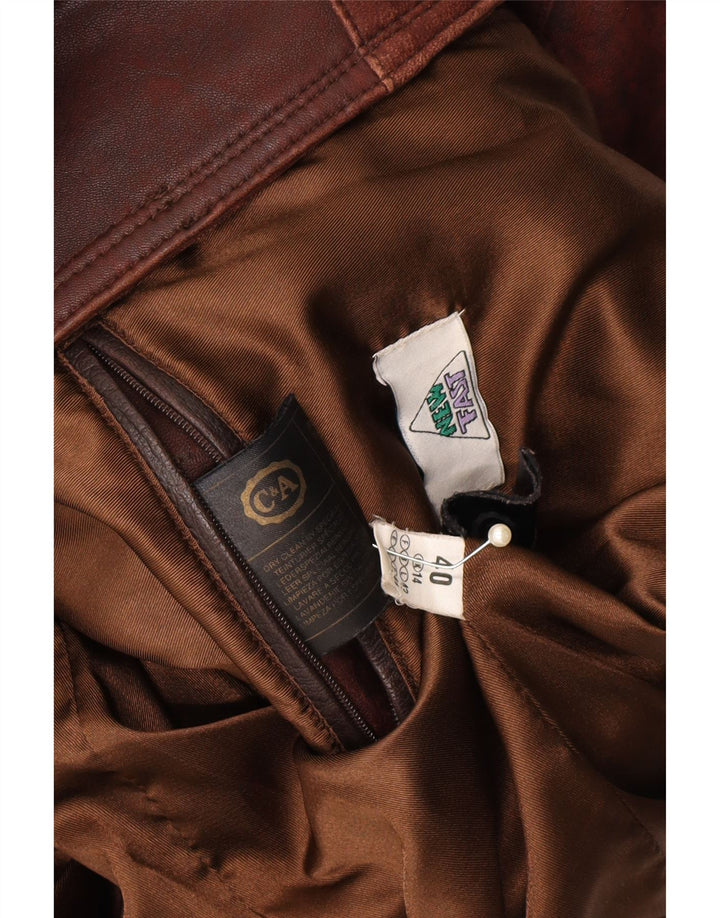 C&A Womens Leather Jacket EU 40 Medium Brown Leather Vintage C&A and Second-Hand C&A from Messina Hembry 