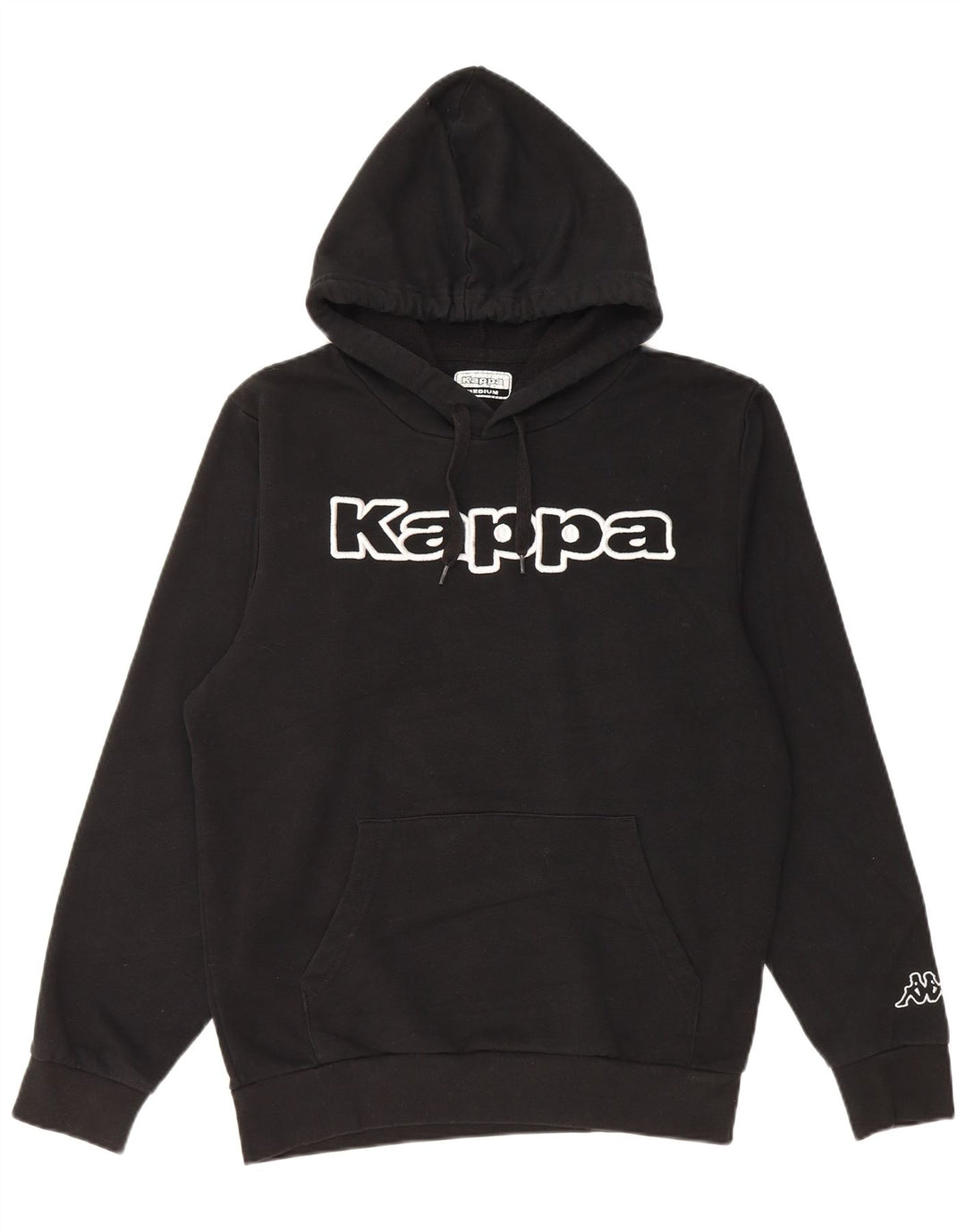 Kappa Womens Graphic Hoodie Jumper Medium Black Cotton