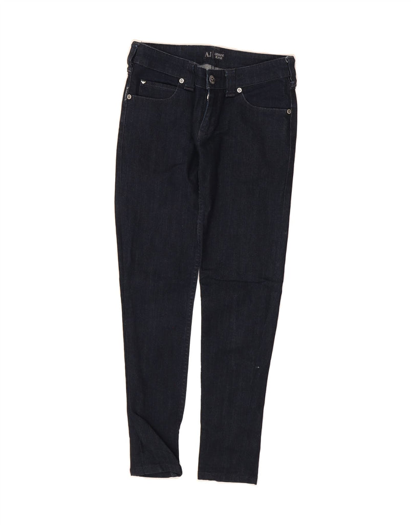 ARMANI Womens Slim Jeans W26 L27 Navy Blue Cotton Vintage Armani and Second-Hand Armani from Messina Hembry 