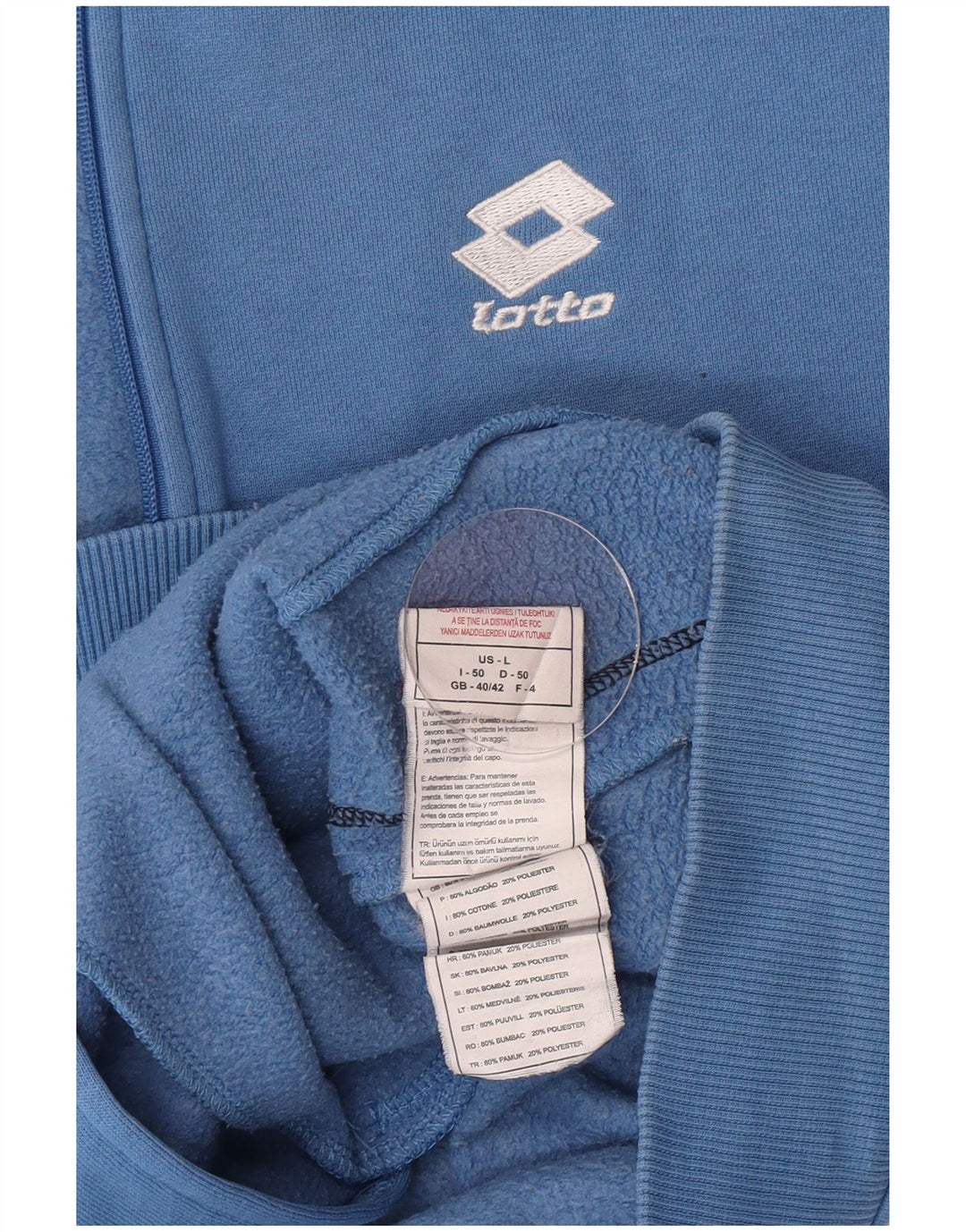 Lotto Mens Tracksuit Top Jacket UK 40/42 Large Blue Cotton