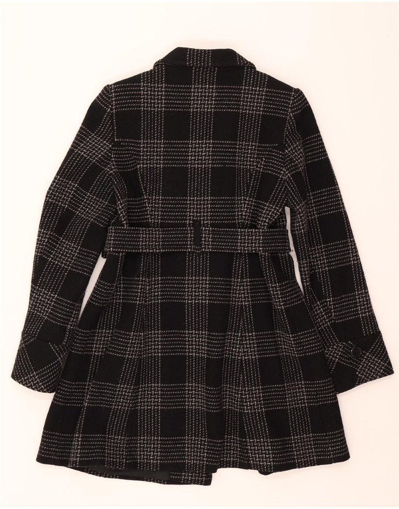 JANE NORMAN Womens Double Breasted Coat UK 12 Medium Black Check Wool Vintage Jane Norman and Second-Hand Jane Norman from Messina Hembry 
