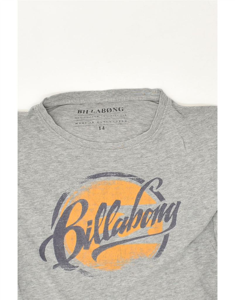 BILLABONG Boys Graphic T-Shirt Top 13-14 Years Grey Cotton | Vintage Billabong | Thrift | Second-Hand Billabong | Used Clothing | Messina Hembry 