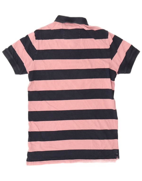 Jack Wills Mens Polo Shirt XS Navy Blue Striped Cotton