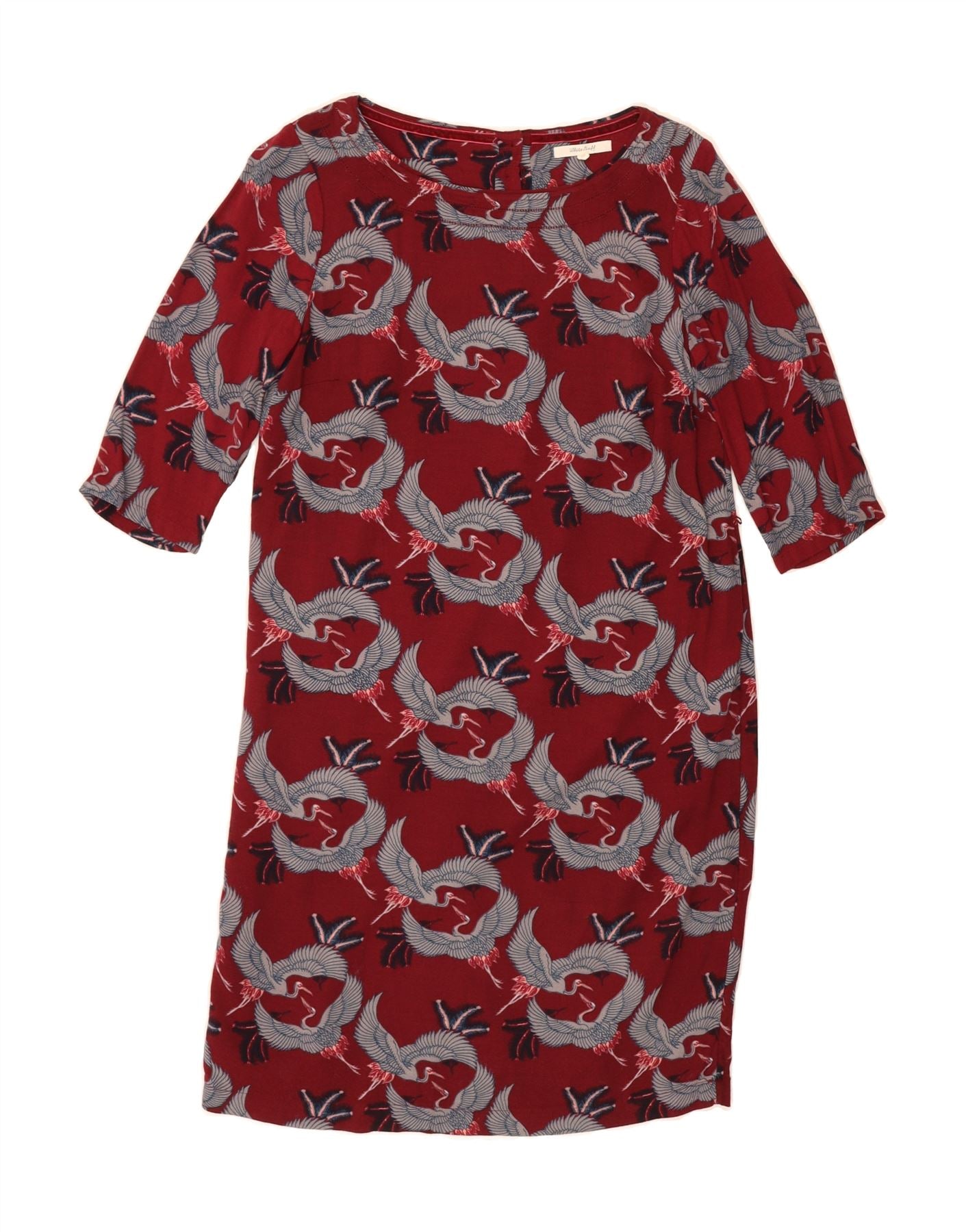 WHITE STUFF Womens Loose Fit Shift Dress UK 10 Small Burgundy