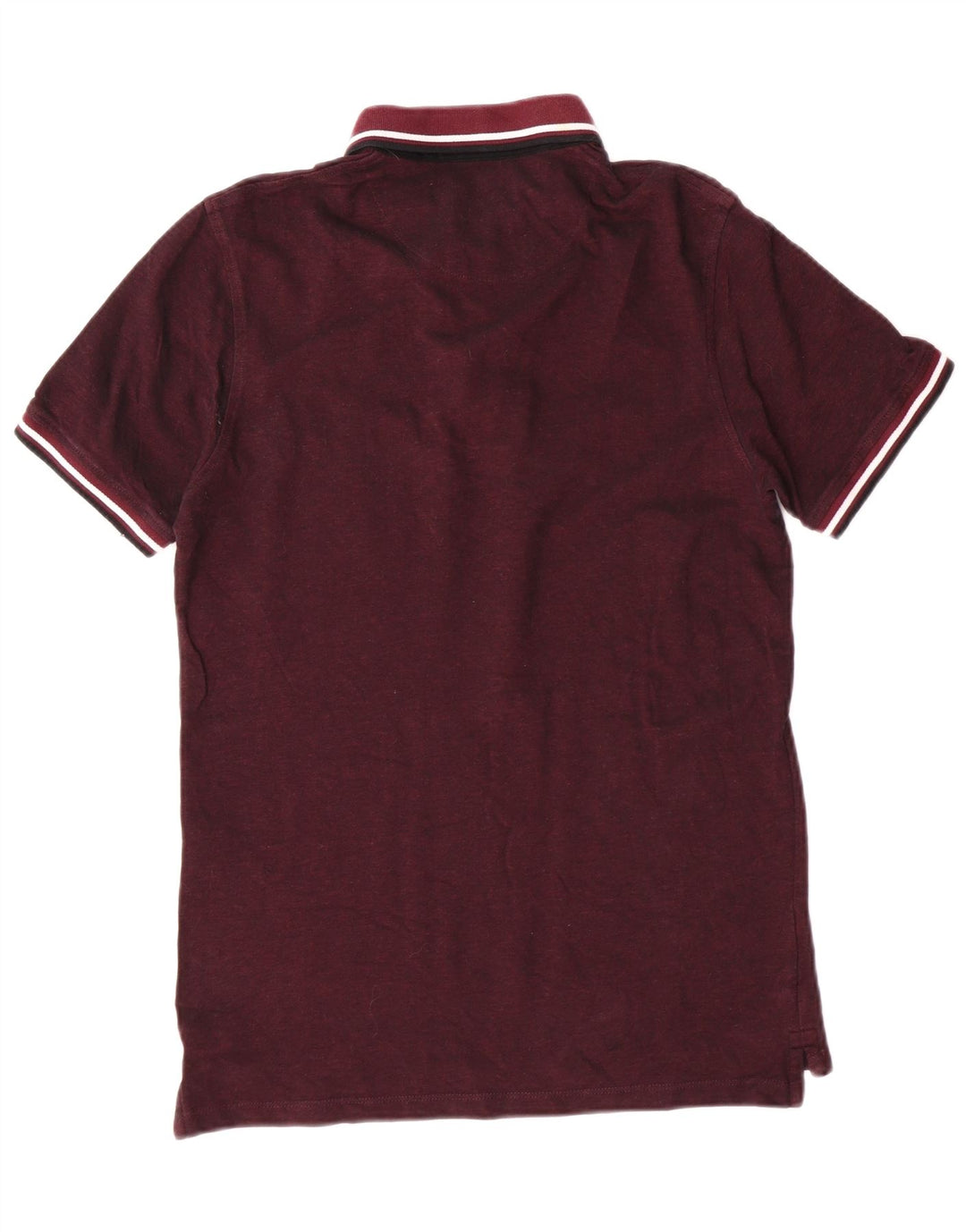 Jack & Jones Mens Short Sleeve Polo Shirt Medium Burgundy Cotton Classic