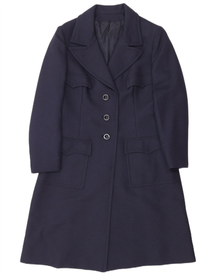 Vintage Womens Overcoat IT 48 XL Navy Blue
