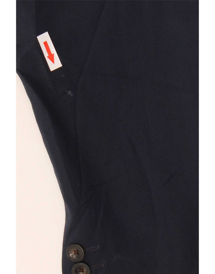 Marks & Spencer Mens 2 Button Blazer Jacket UK 46 3XL Navy Blue Polyester