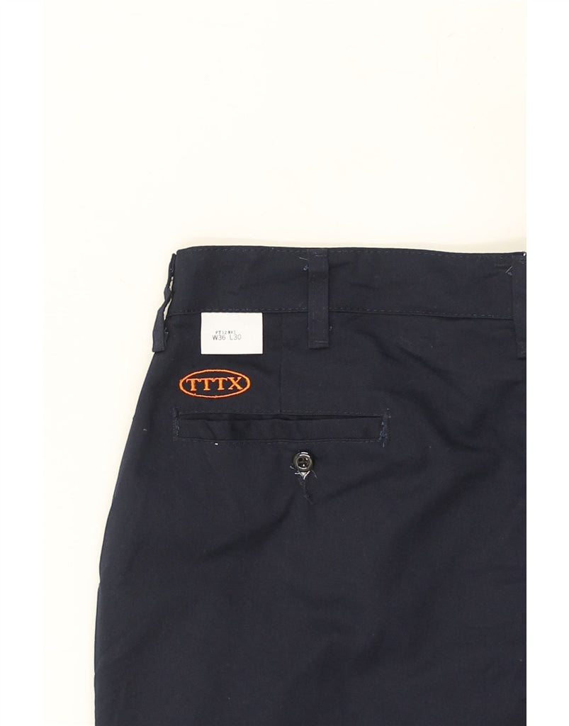 VINTAGE Mens Pegged Chino Trousers W36 L30  Navy Blue Polyester | Vintage Vintage | Thrift | Second-Hand Vintage | Used Clothing | Messina Hembry 